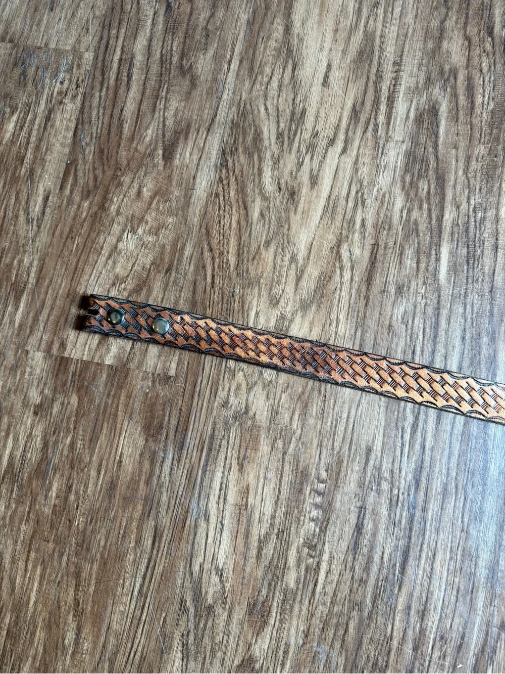 Vintage Basket Weaved Western Belt 38 Brown Genuine Leather USA Made 90s